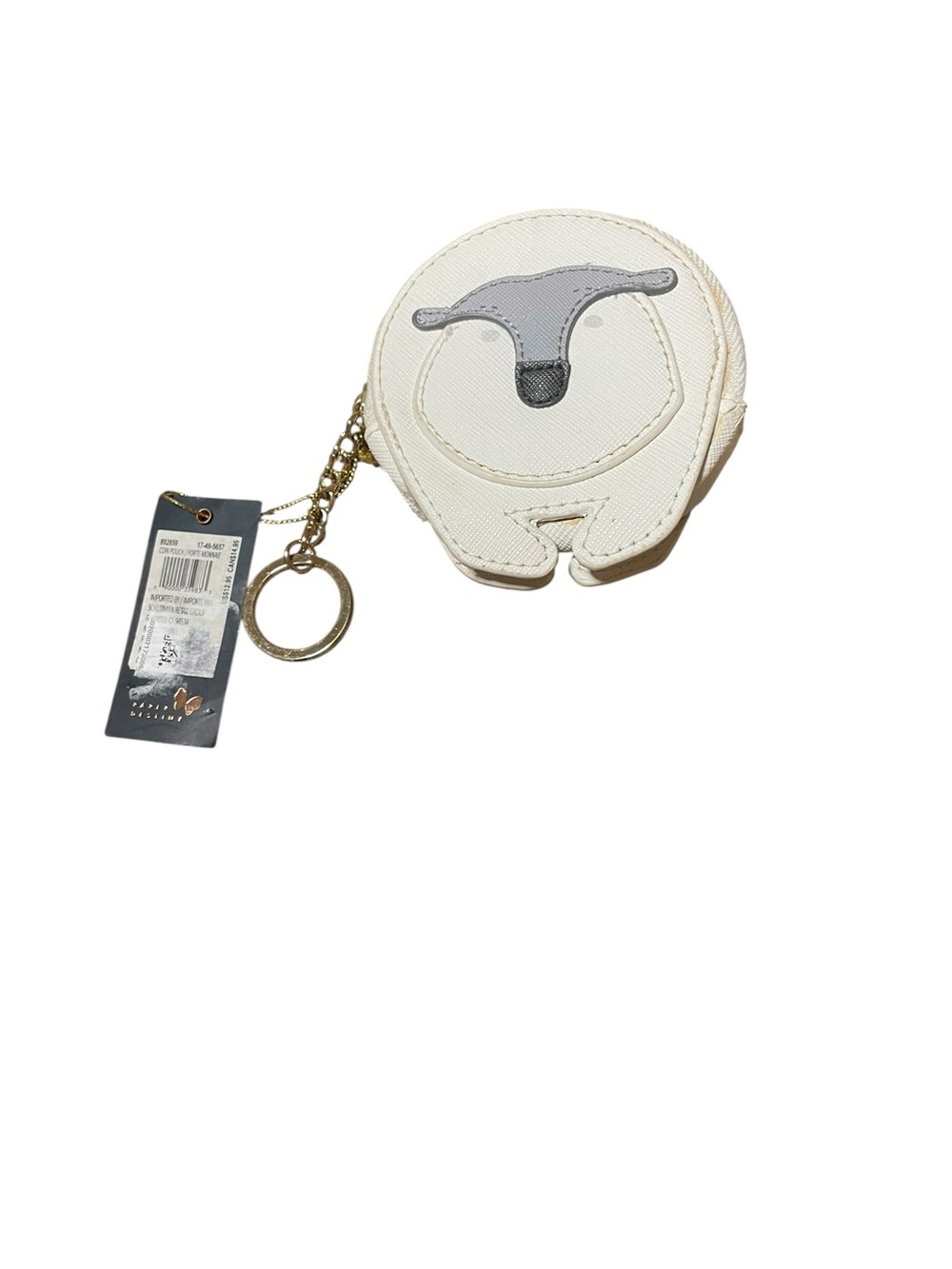 J. Crew Factory Cream Coin Pouch with Gold Keyring